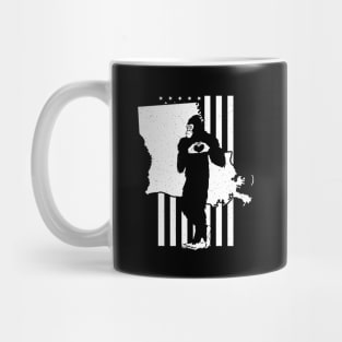 Louisiana Bigfoot American Flag Mug